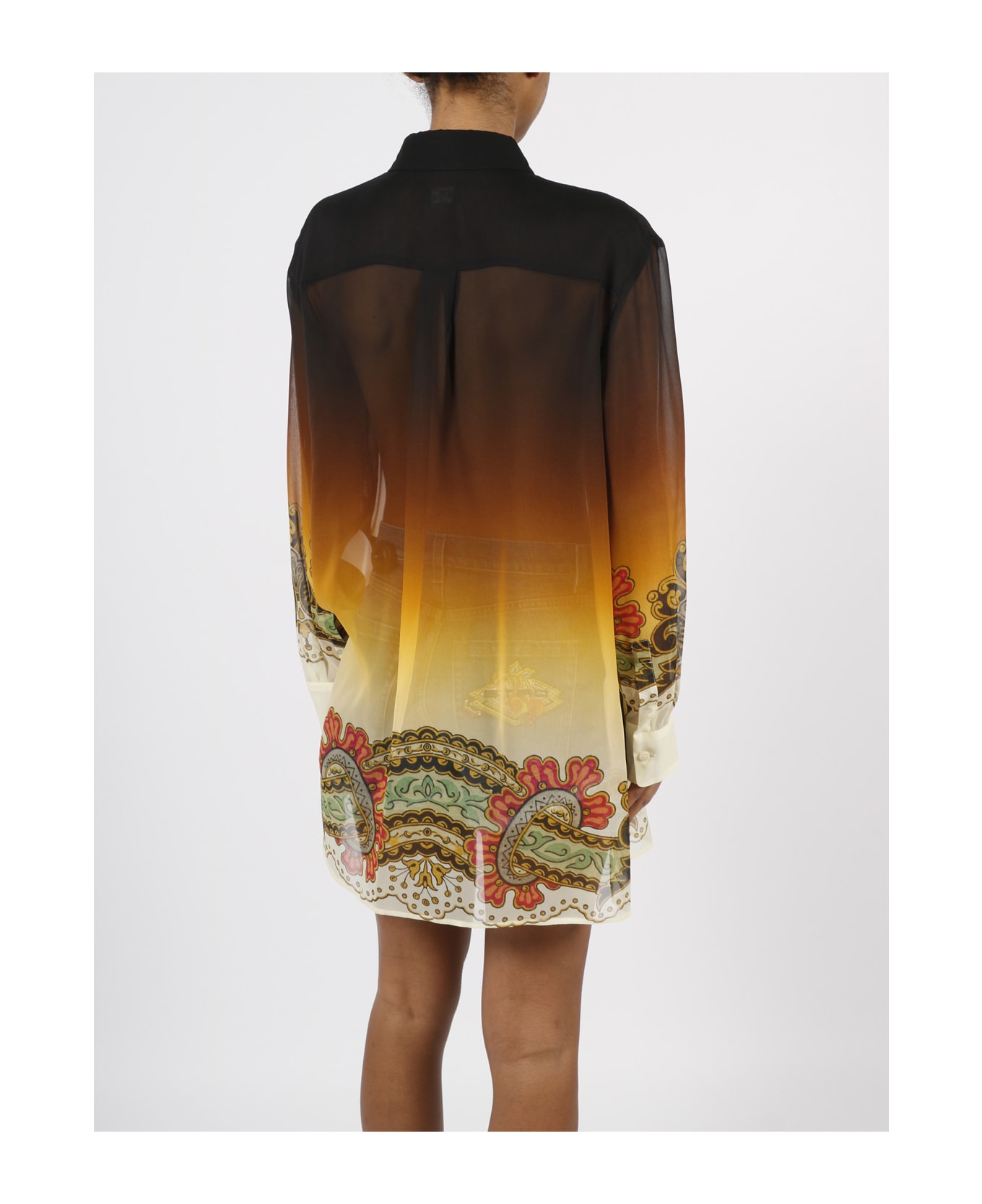 Etro Printed Silk Georgette Shirt - Multicolor