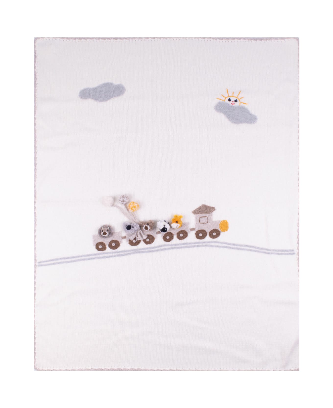 Piccola Giuggiola Wool Blanket - White アクセサリー＆ギフト