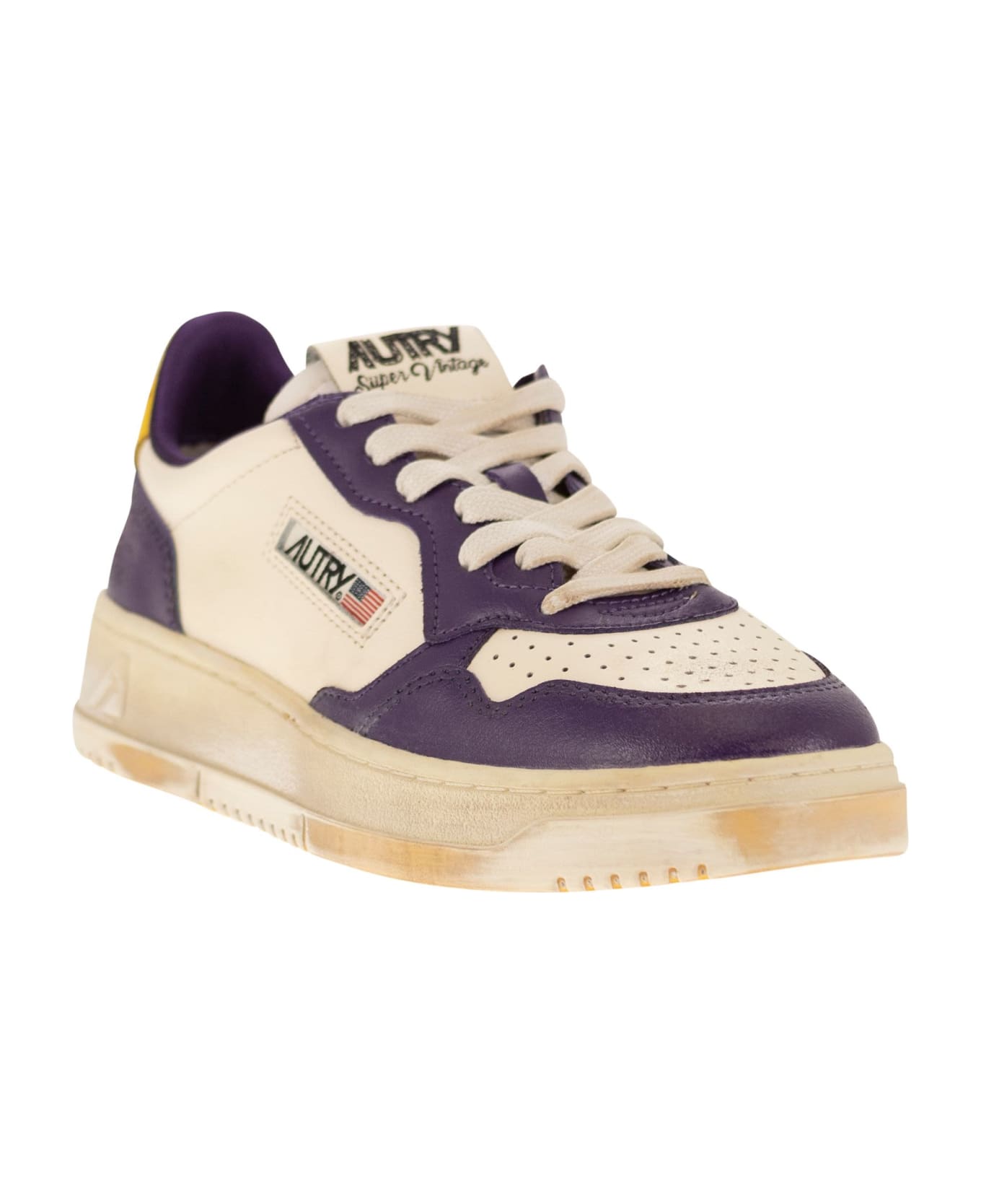 Autry Super Vintage Low Sneakers - White/purple