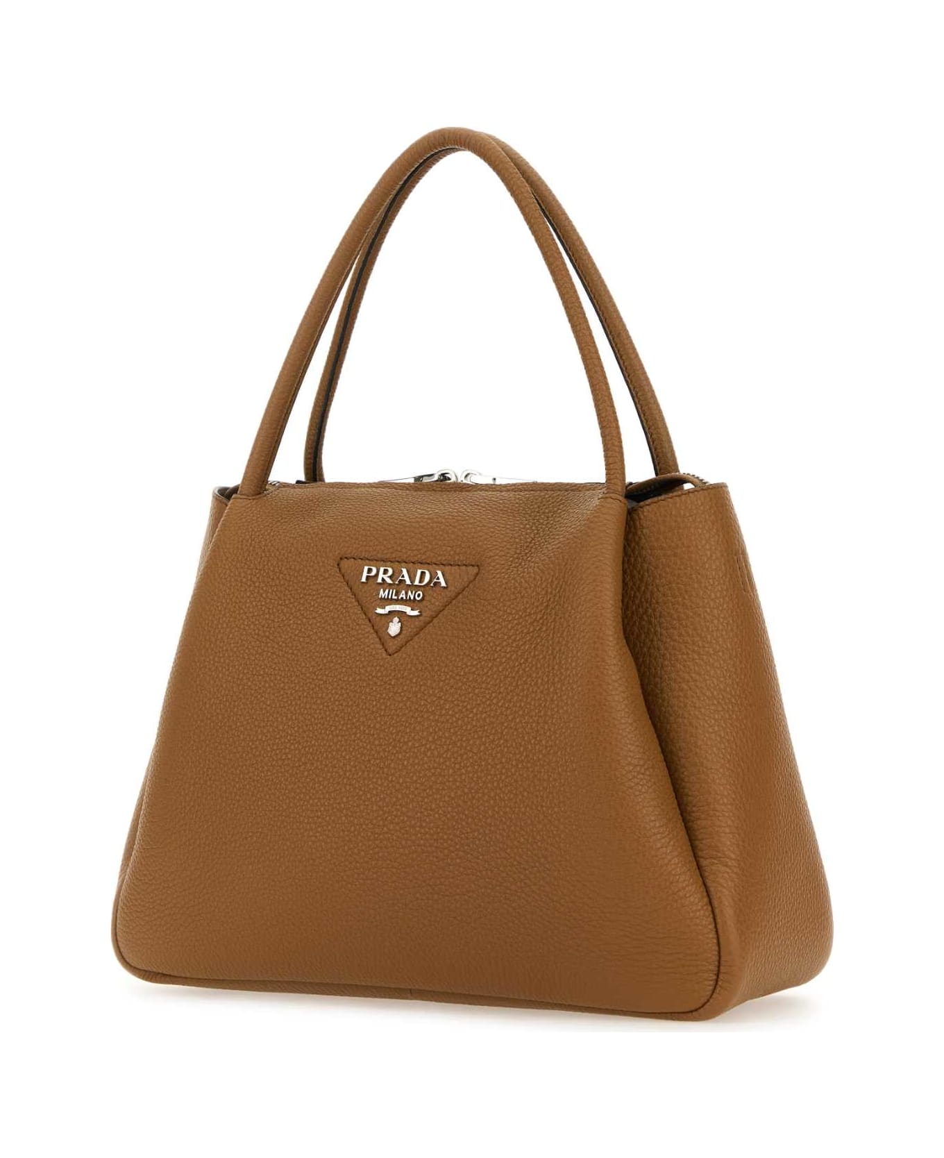Prada Brown Leather Large Handbag - CARAMEL 0 N