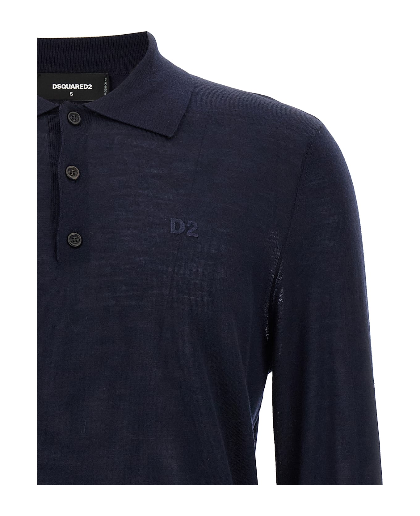 Dsquared2 Logo Embroidery Polo Shirt - NAVYBLUE