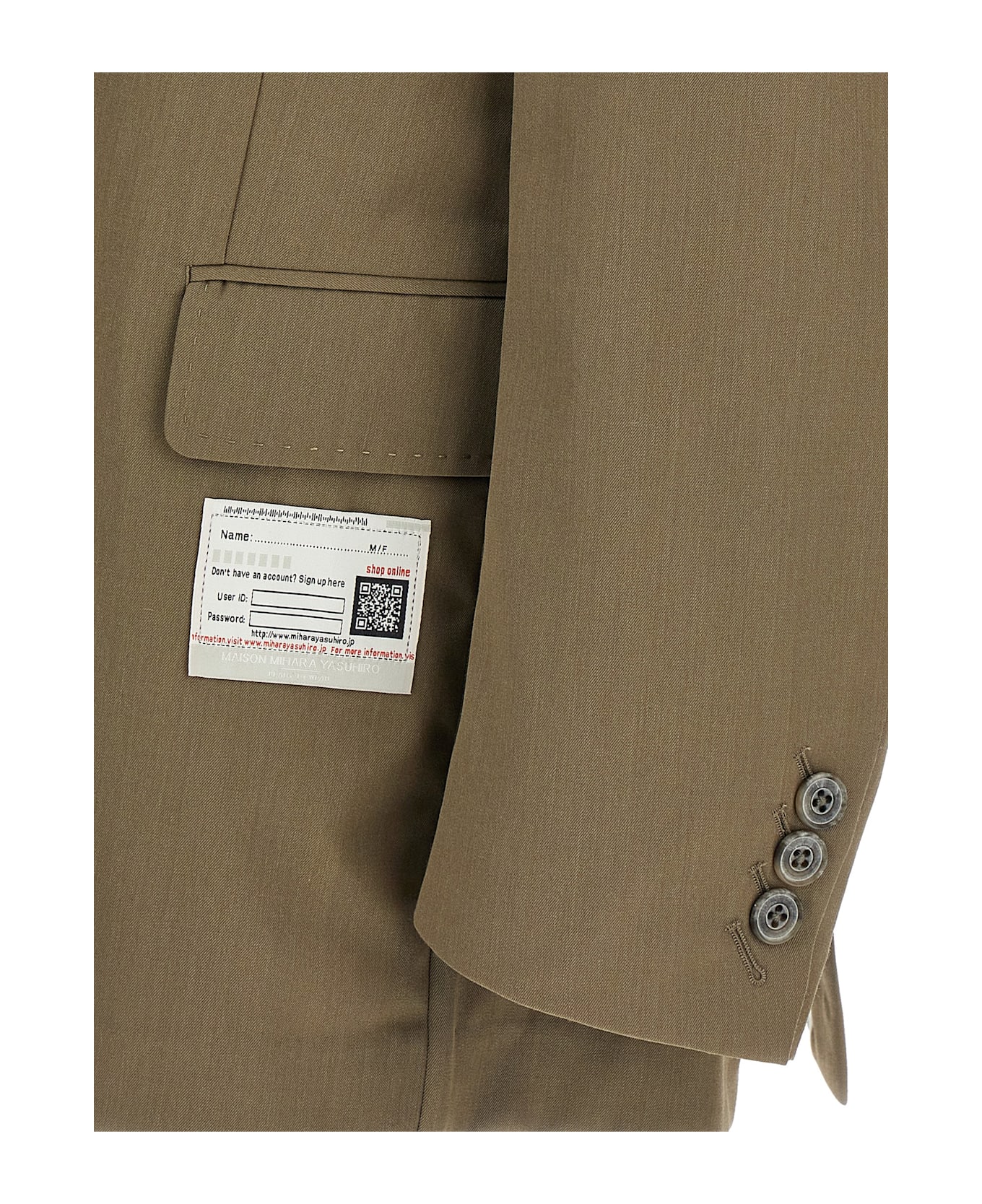 Mihara Yasuhiro 'mix Layered Wool Gabardine' Blazer - Green