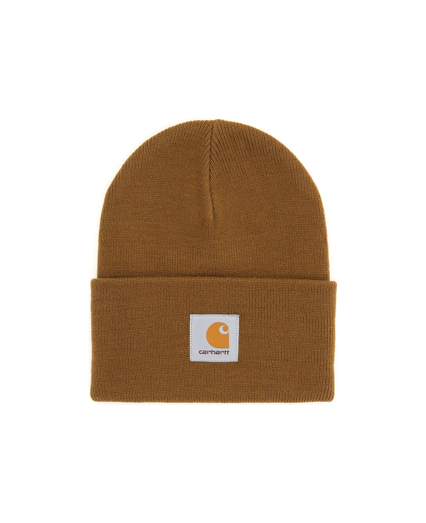 Carhartt Beanie Hat With Logo Patch - Tobacco