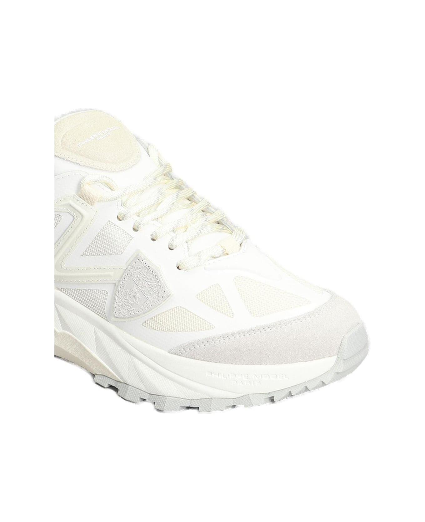 Philippe Model Logo Detailed Lace-up Sneakers - White