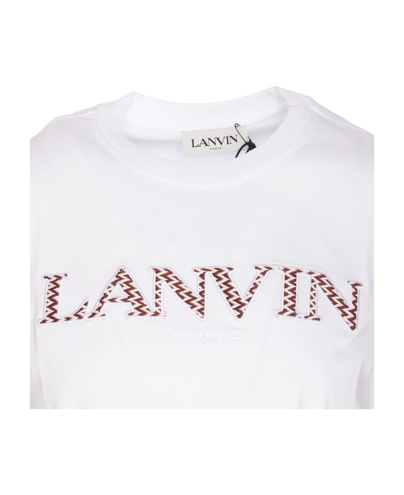 Lanvin Cropped Logo Lanvin Paris T-shirt - White Tシャツ