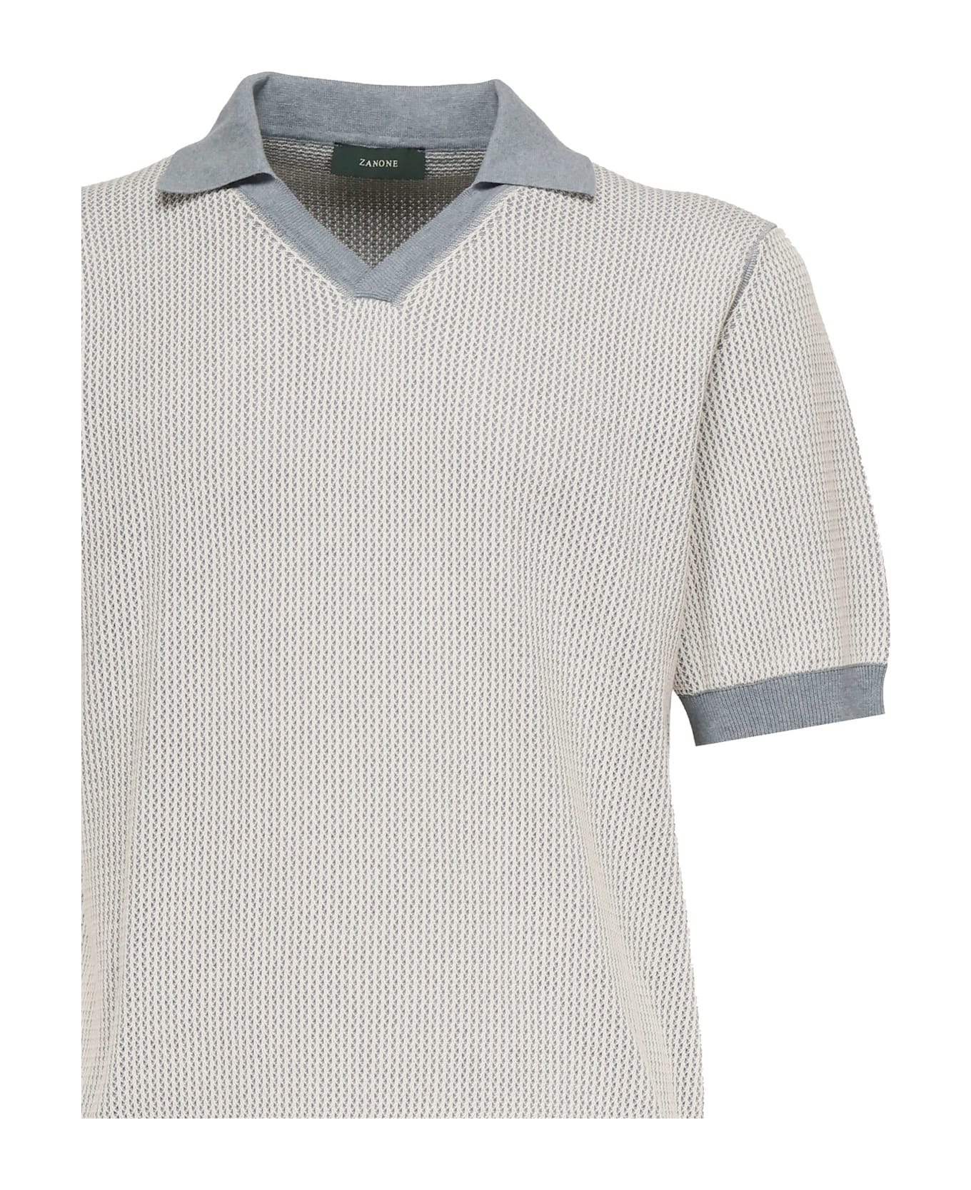 Zanone Cotton Crêpe Polo - Grey