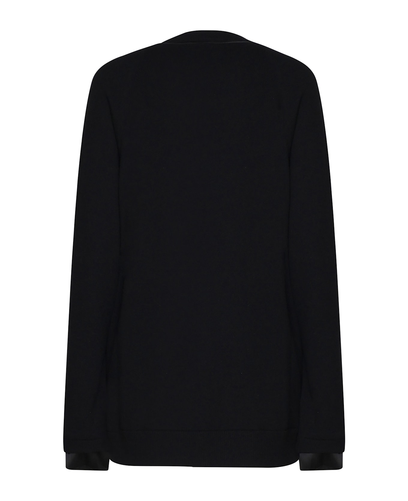 Saint Laurent Long Cardigan In Pure Wool - Black