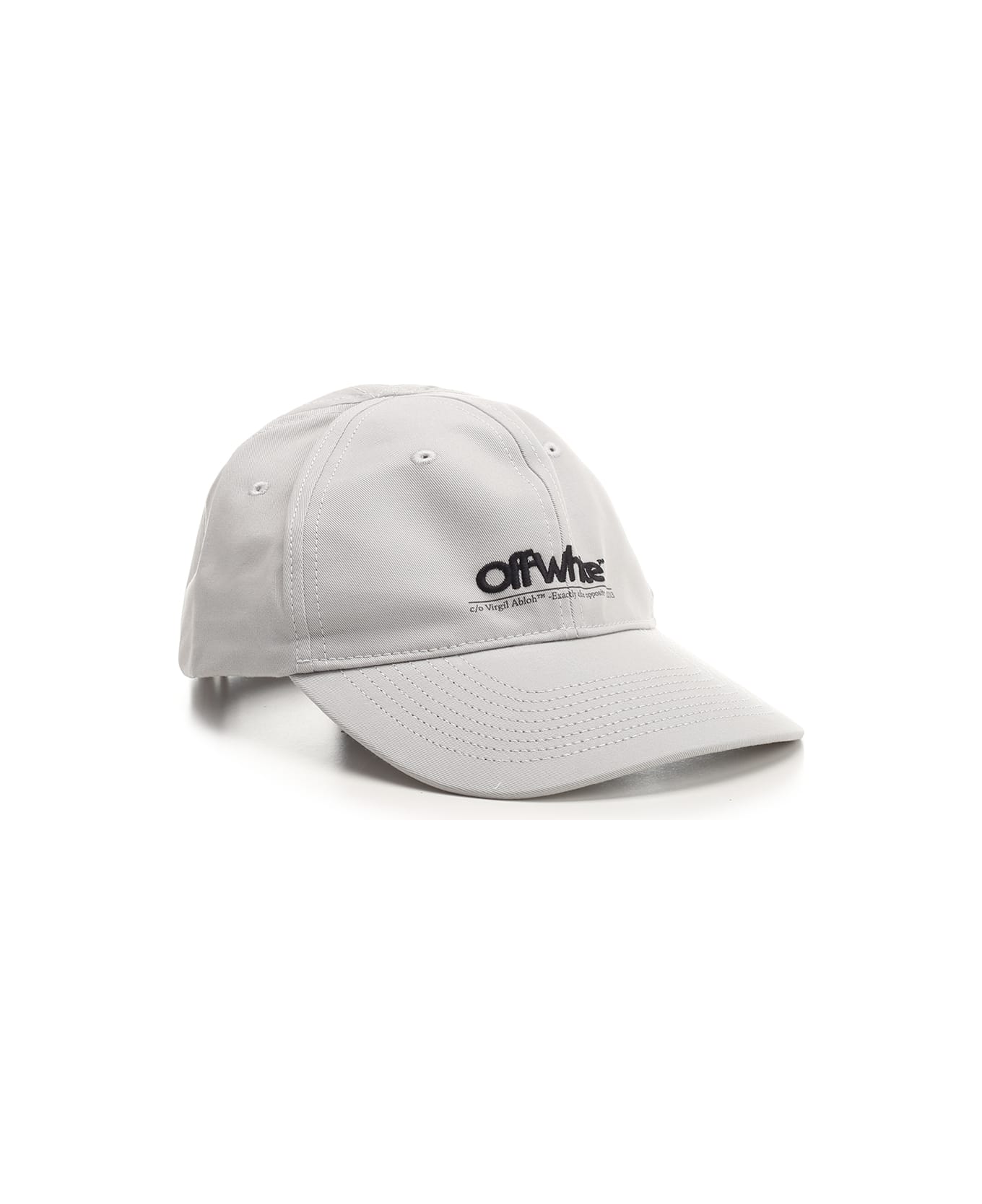 Off-White Baseball Cap With Embroidered Logo - Grey 帽子
