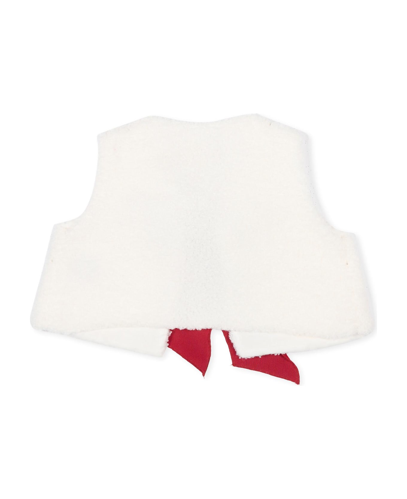 La stupenderia Ivory Vest For Baby Girl With Bow - Ivory