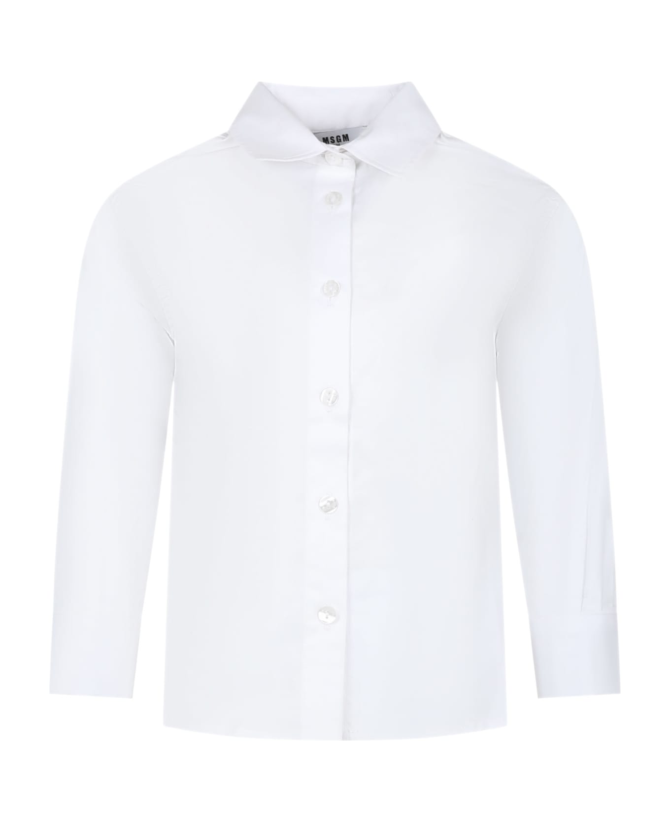 MSGM White Shirt For Girl - Bianco シャツ