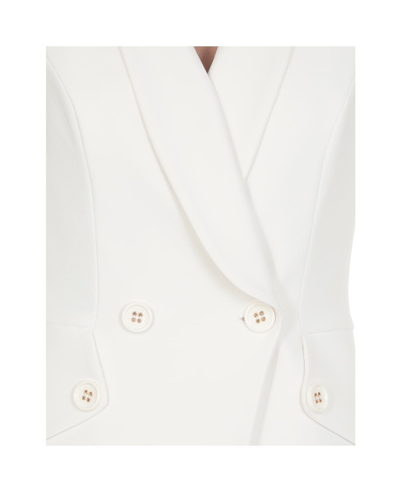 Elisabetta Franchi Double Breasted Blazer Dress - White