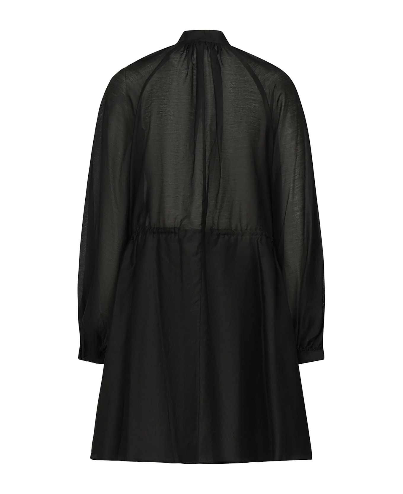 Pinko Cotton And Silk Mini Dress - Black