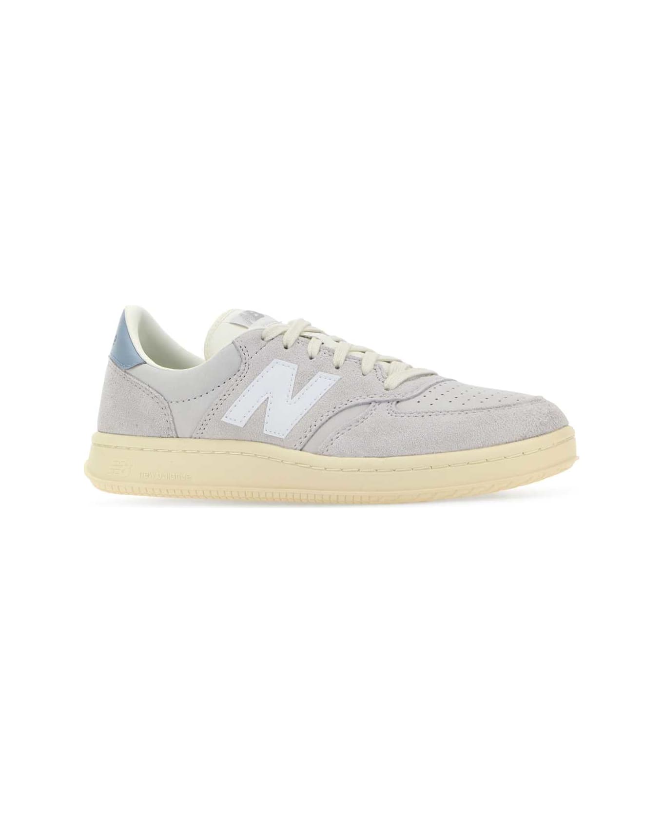 New Balance Light Grey Suede T500 Sneakers - OFFWHITE
