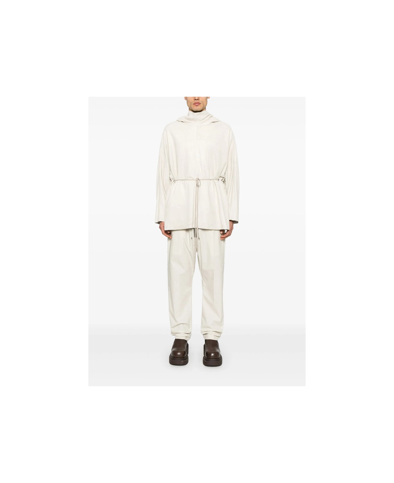 Rick Owens Leather Outerwear - NEUTRALS