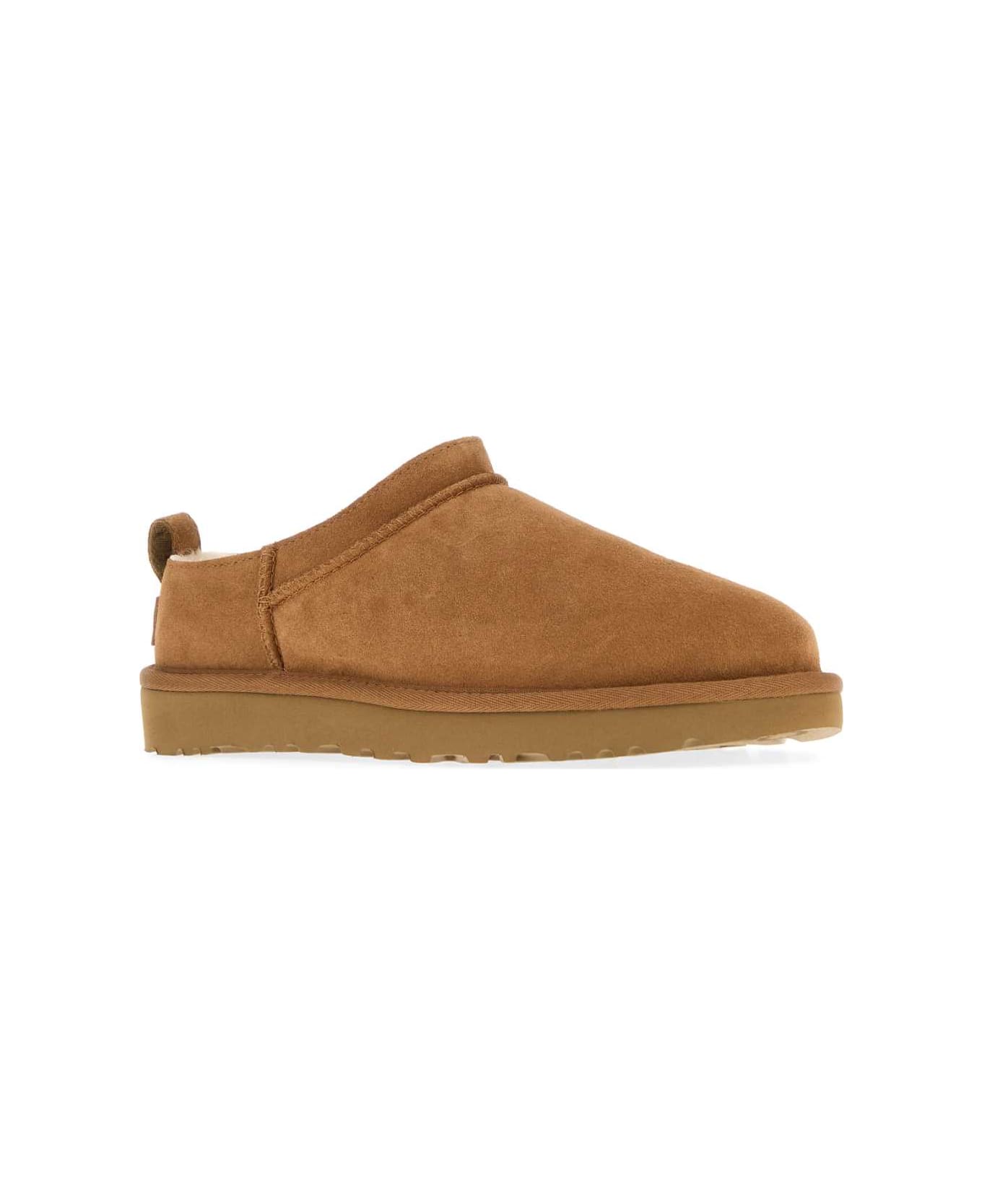 UGG Camel Suede Classic Micro Slippers - Beige