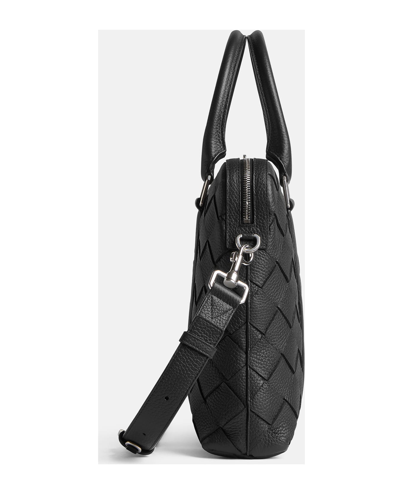 Bottega Veneta Intrecciato Business Bag - Black