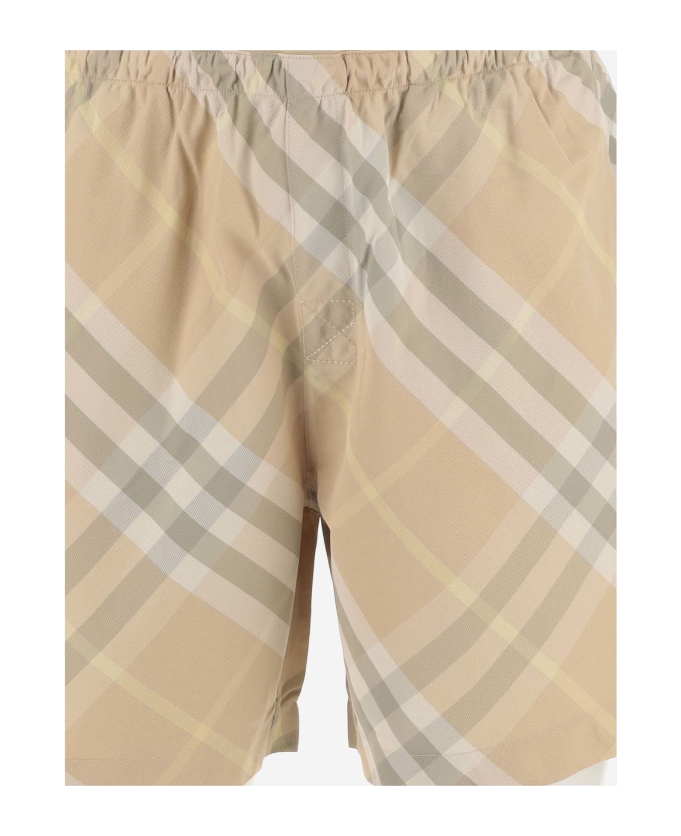Burberry Nylon Swimsuit With Check Pattern - Red