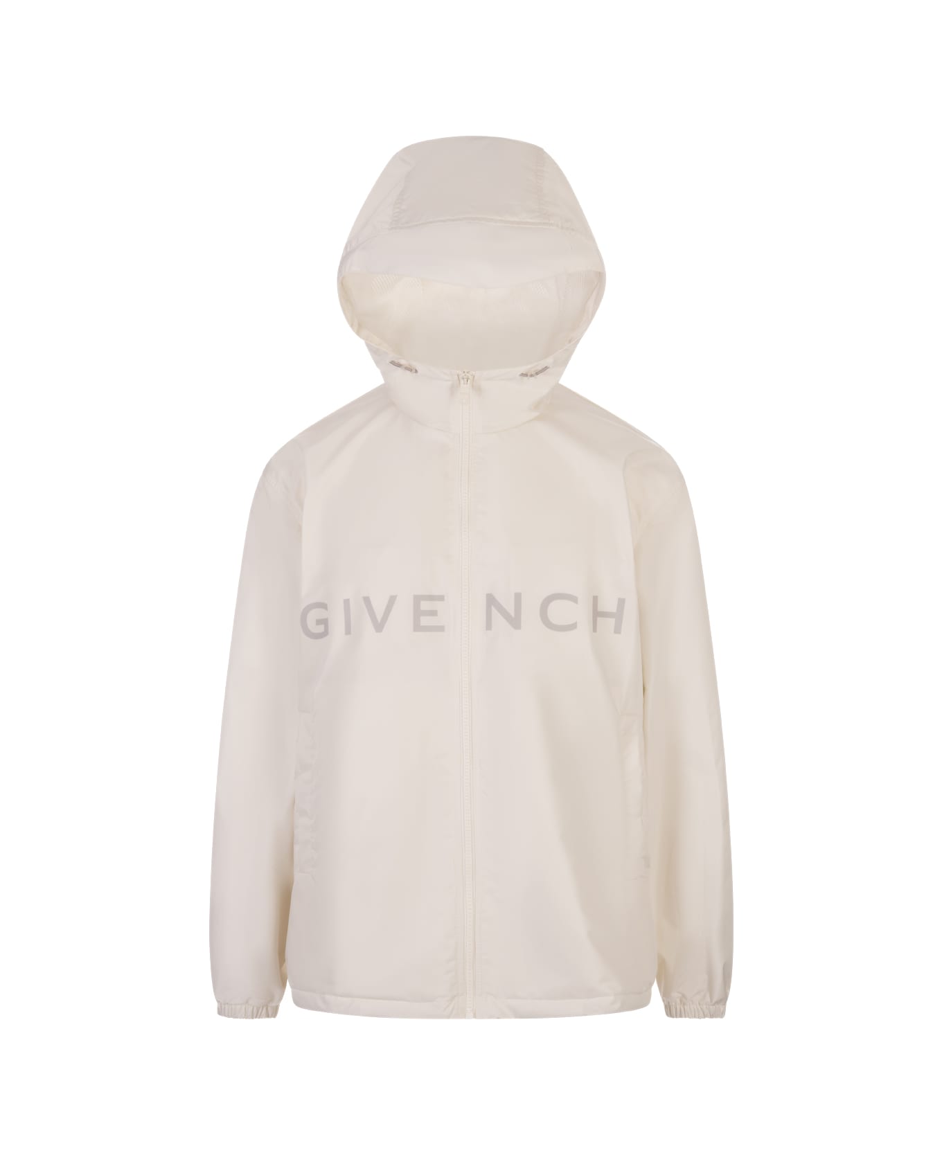 Givenchy Off White Technical Fabric Windbreaker Jacket - White