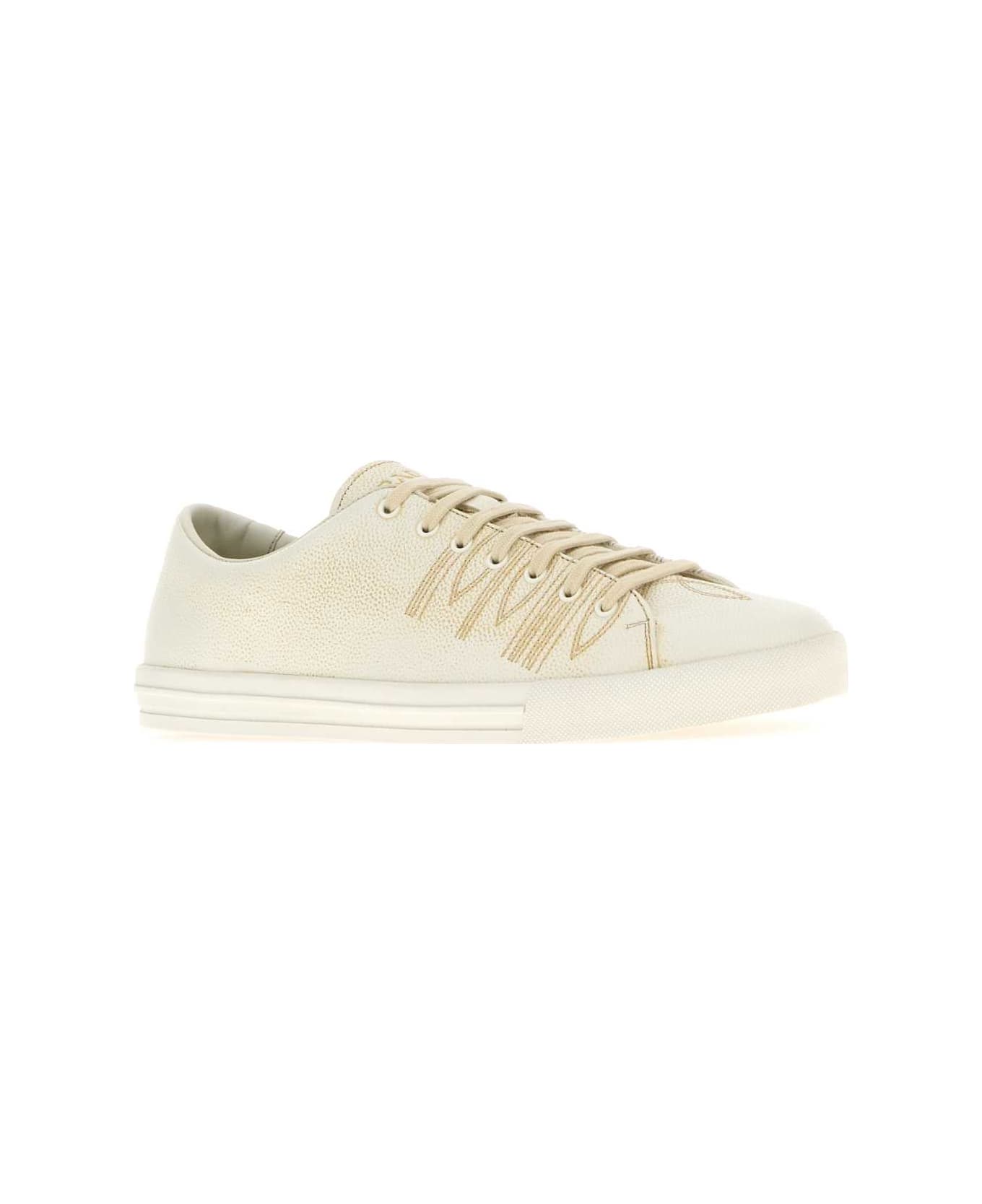 Prada Ivory Leather Sneakers - TALCO