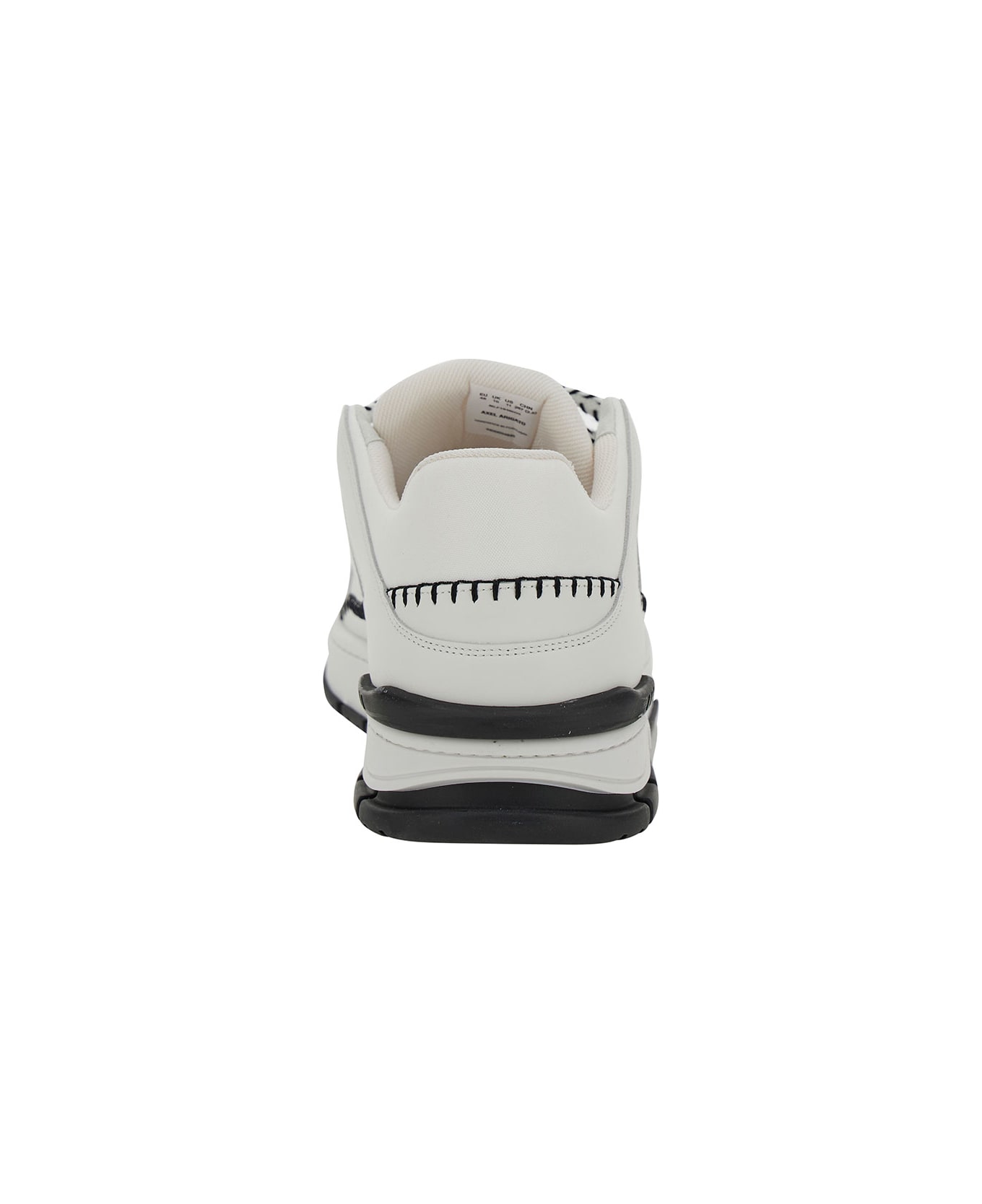 Axel Arigato 'area Lo Sneaker Stitch' White Low Top Sneakers With Contrasting Stitch Detail In Leather Man - White Black