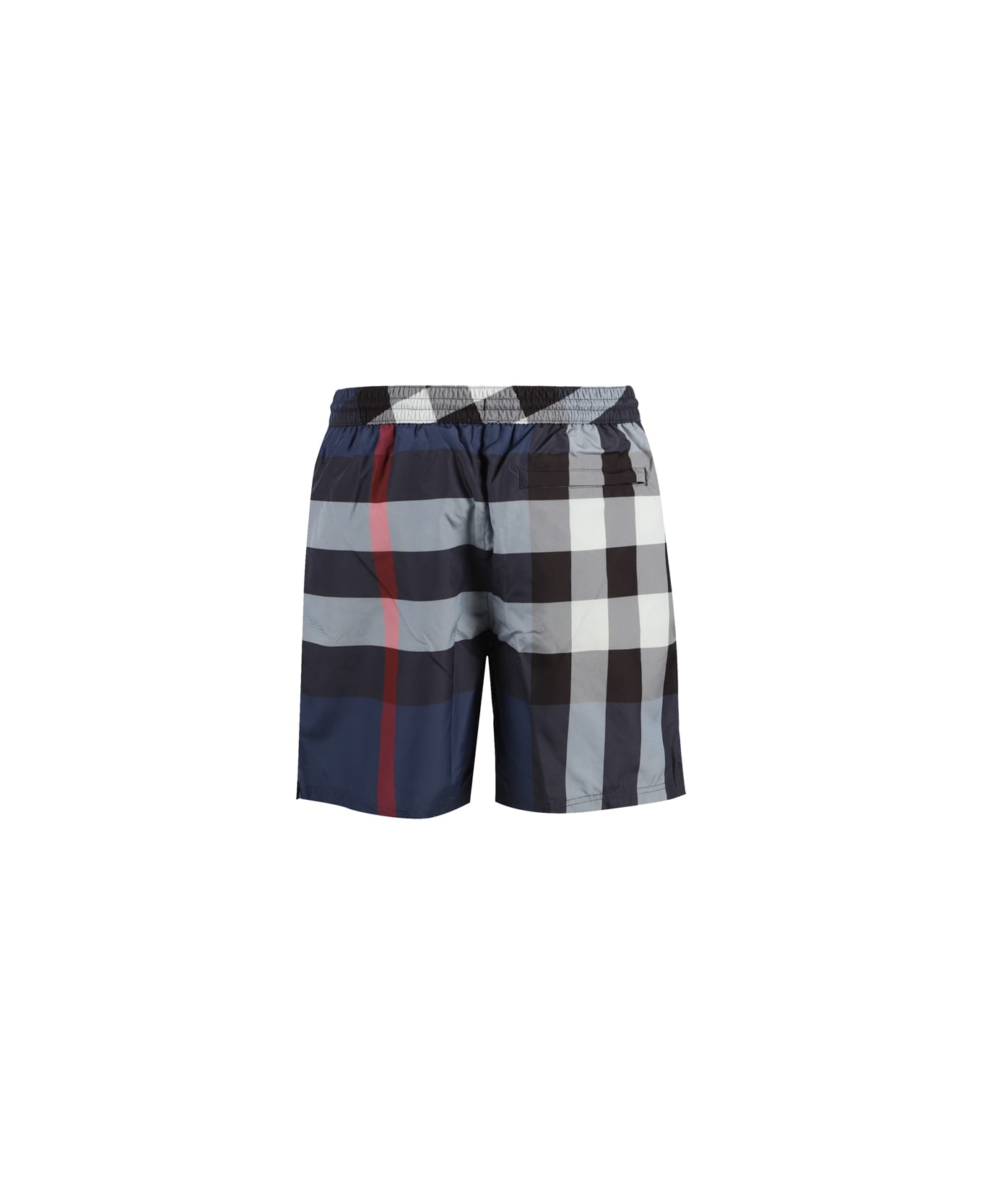 Burberry Swimsuit With Tartan Motif - Carbon blue ip check