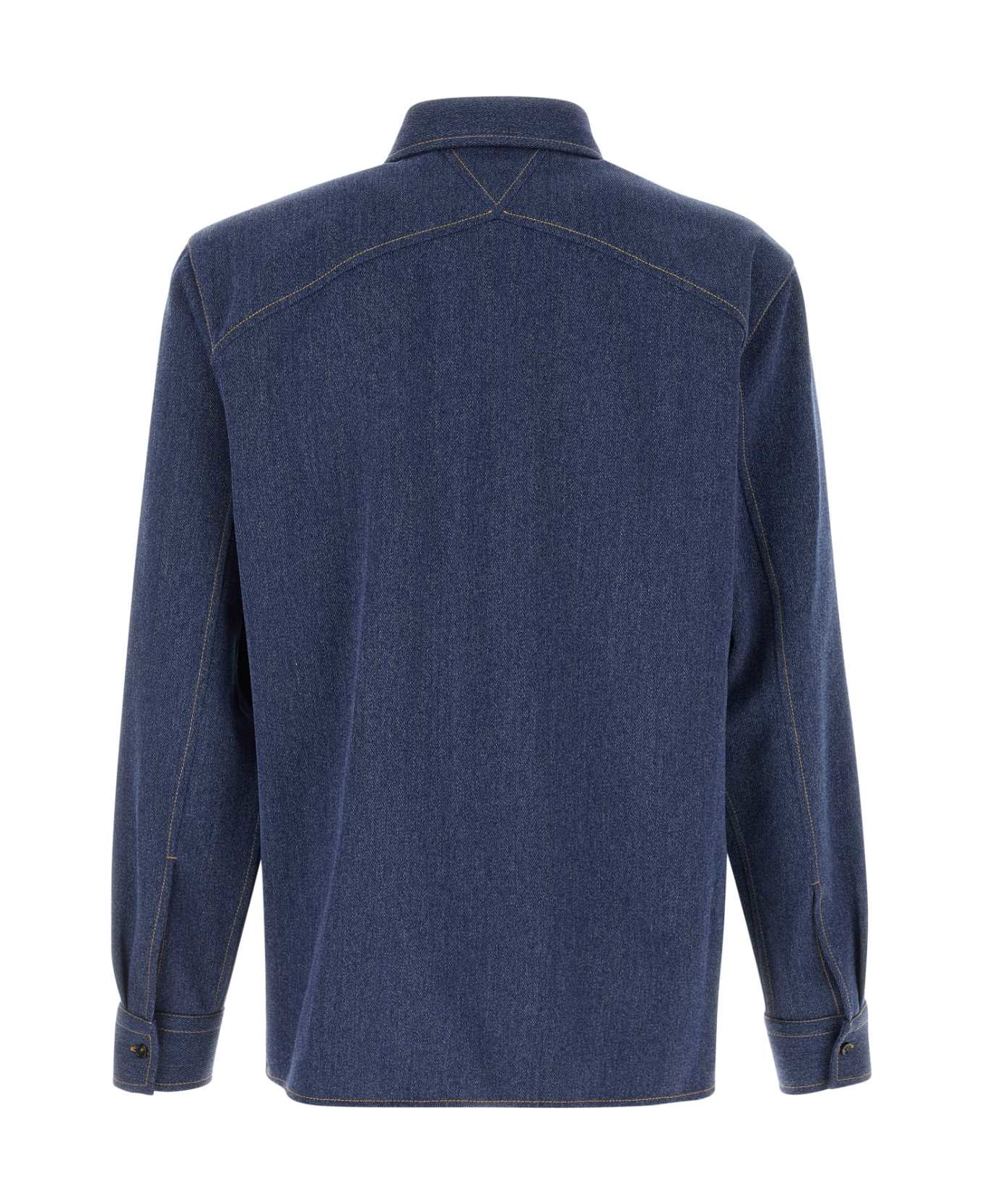 Bottega Veneta Denim Blue Drill Shirt - INDIGO