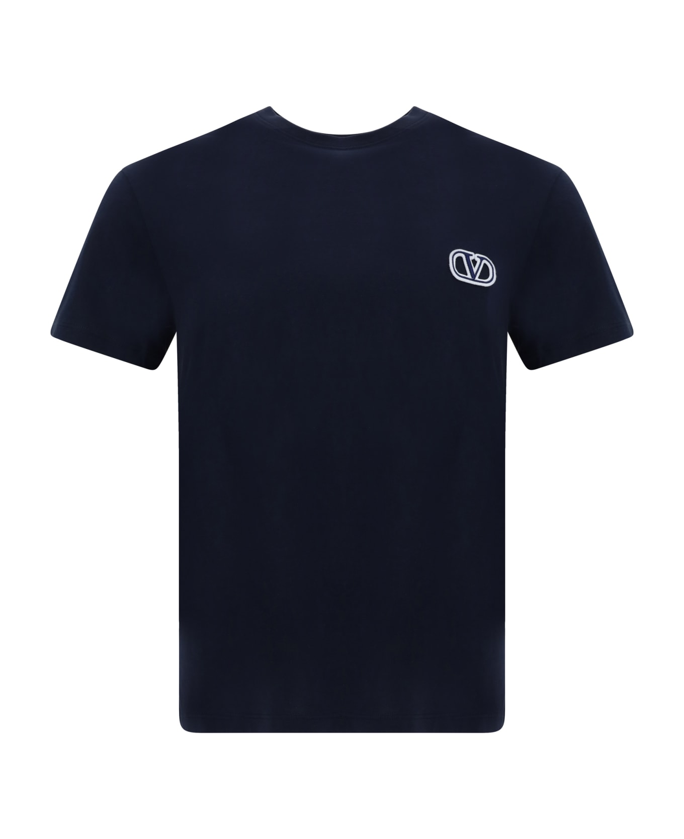 Valentino V Logo Cotton T-shirt - Navy