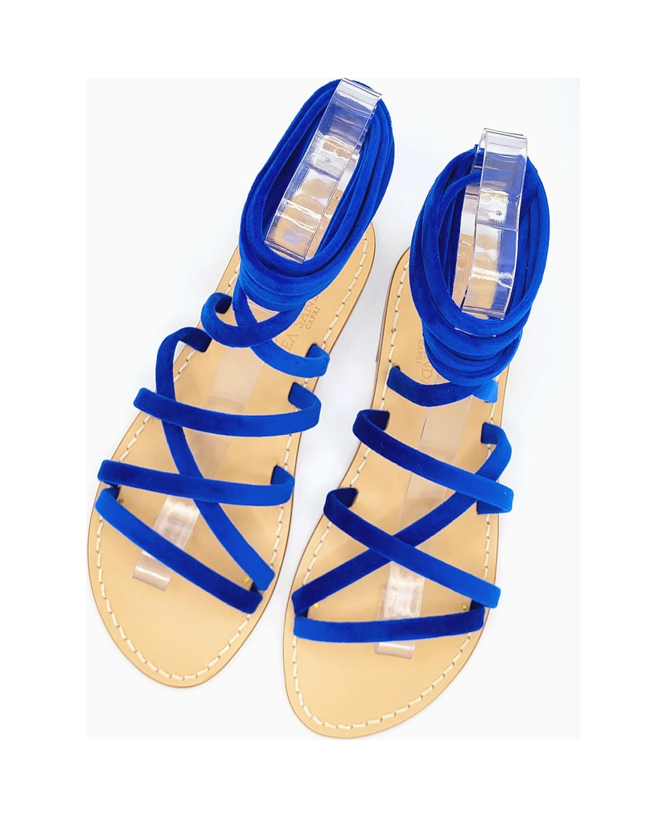 Dea Sandals Blue Velvet Gladiator Sandals - blue velvet
