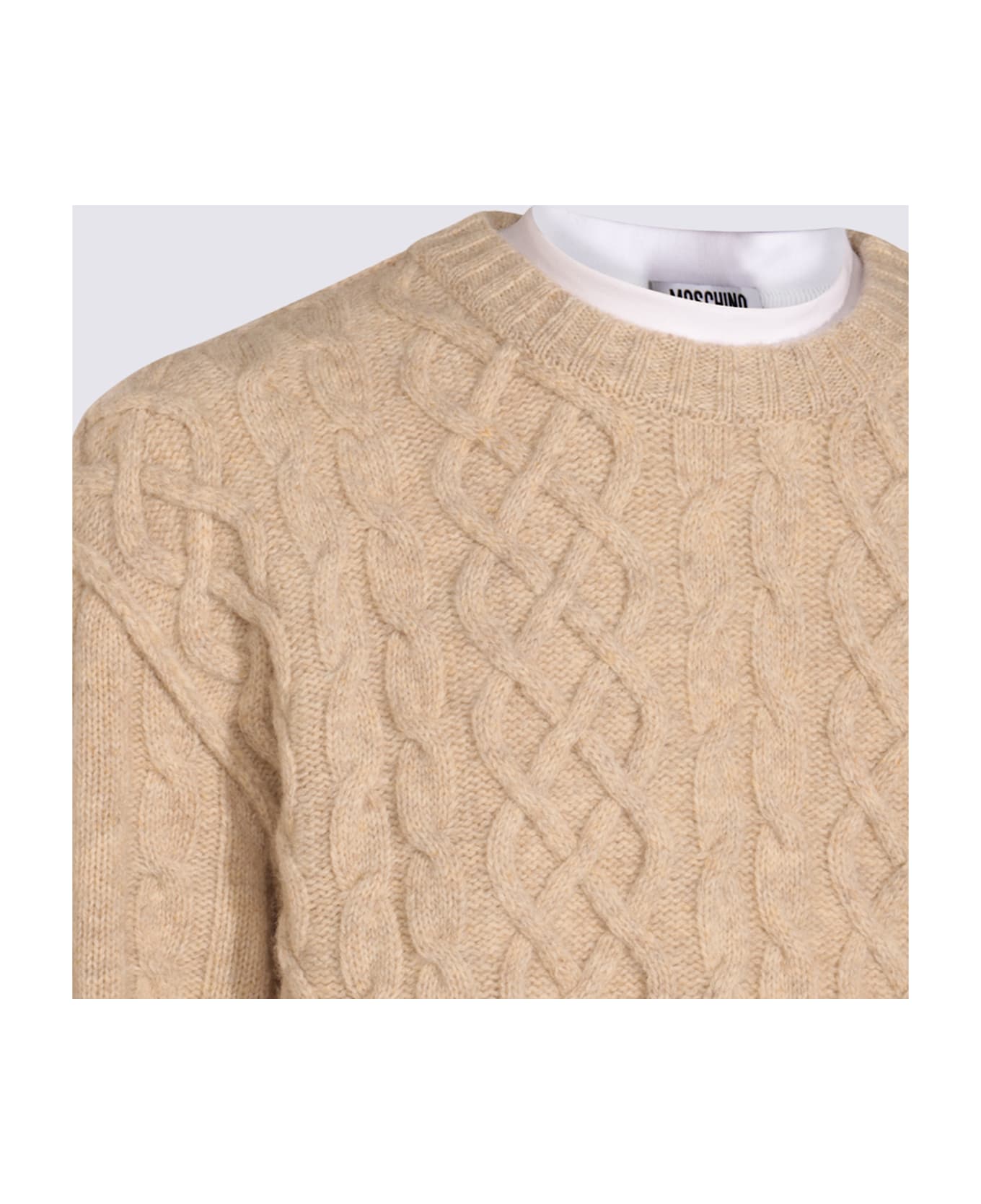 Moschino Beige Wool Knitwear - White