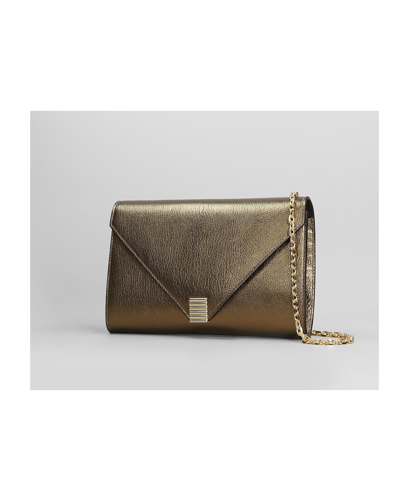 Lanvin Concerto Wallet Clutch In Bronze Leather - bronze
