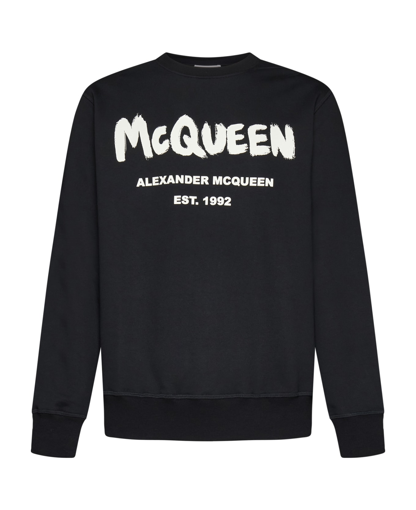 Alexander McQueen Graffiti Print Sweater - Black フリース