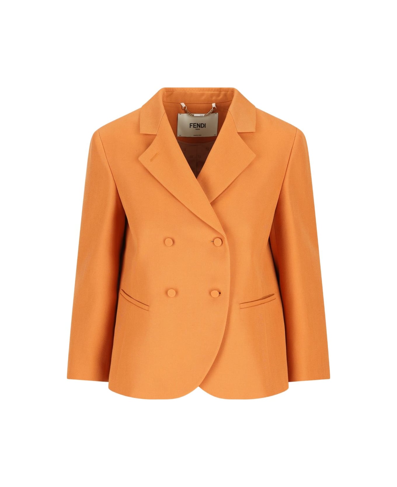 Fendi Wool Double-breasted Jacket - Orange
