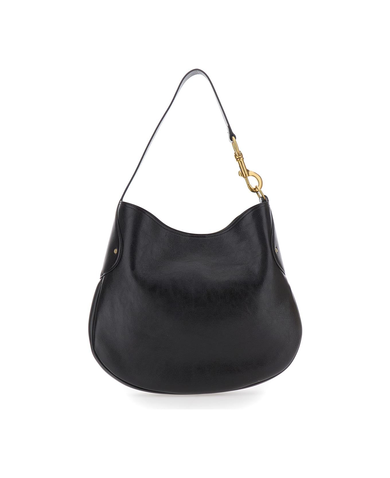 Mulberry 'hackney' Black Shoulder Bag With Shoulder Strap With Snap Hook In Leather Woman - Black
