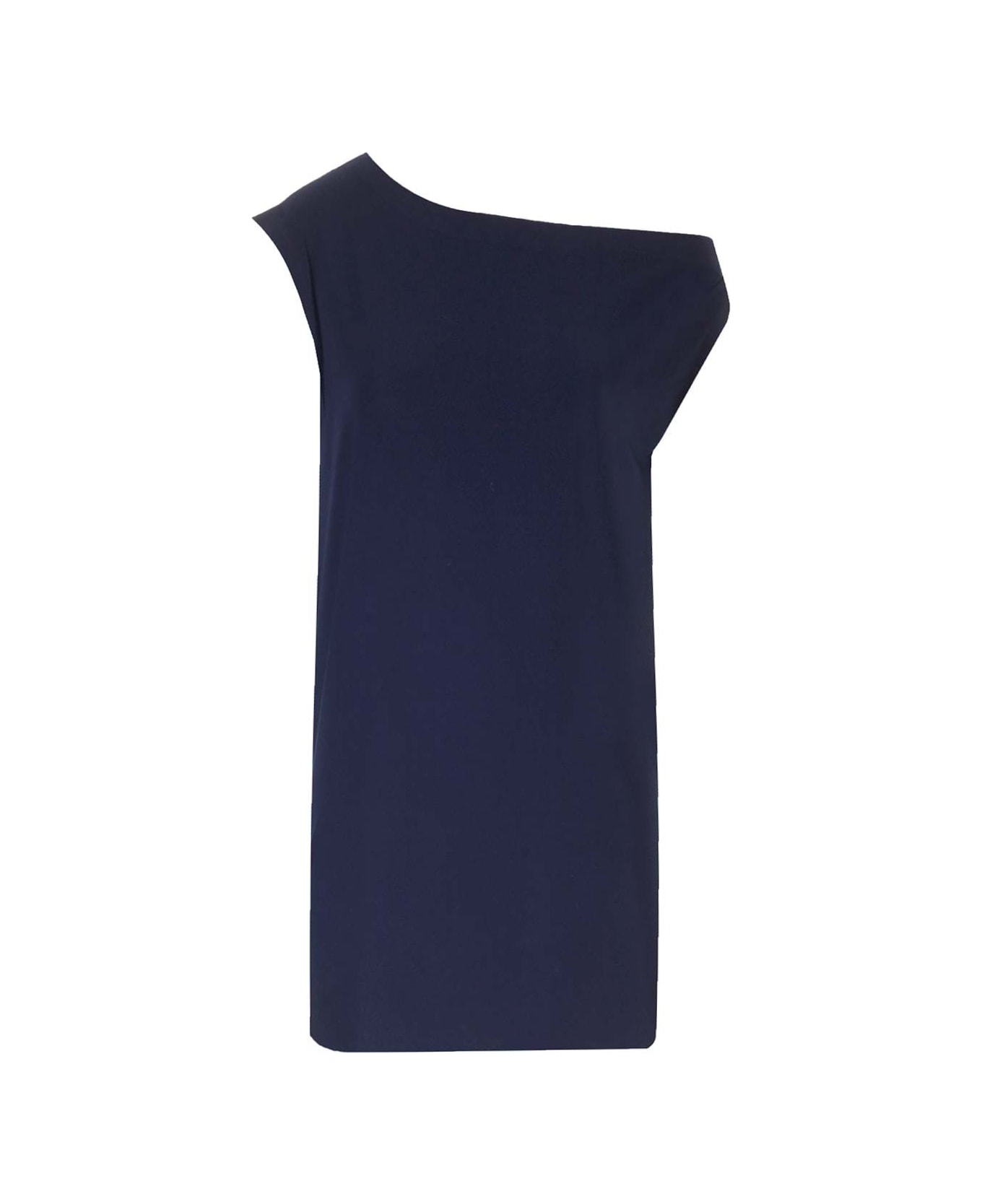 Norma Kamali Mini Dress With Dropped Shoulder - Blue