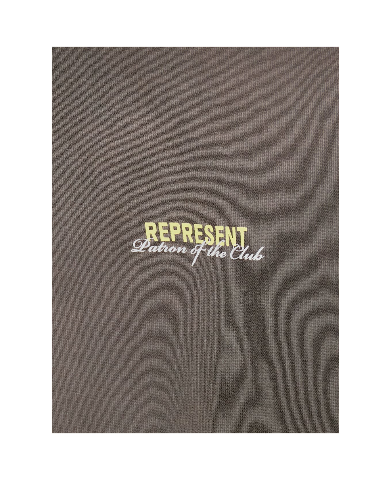 REPRESENT 
patron Of The Club
 Olive Green Hoodie With Front And Back Logo Print In Cotton Man - Green