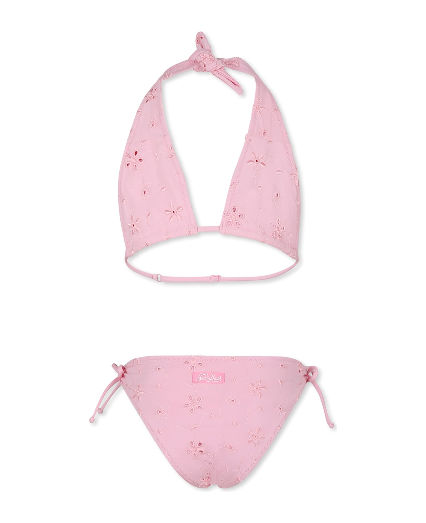 MC2 Saint Barth Pink Bikini For Girl With Flowers - Pink