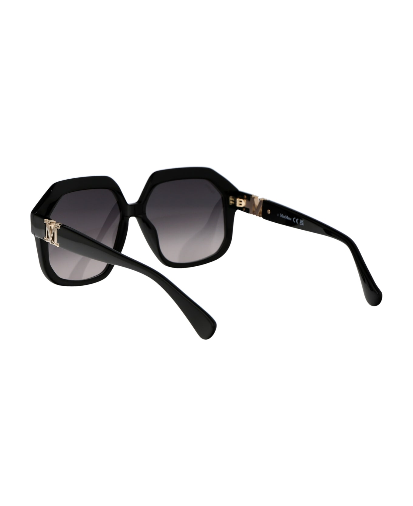 Max Mara Emme12 Sunglasses - 01B Nero Lucido/Fumo Grad
