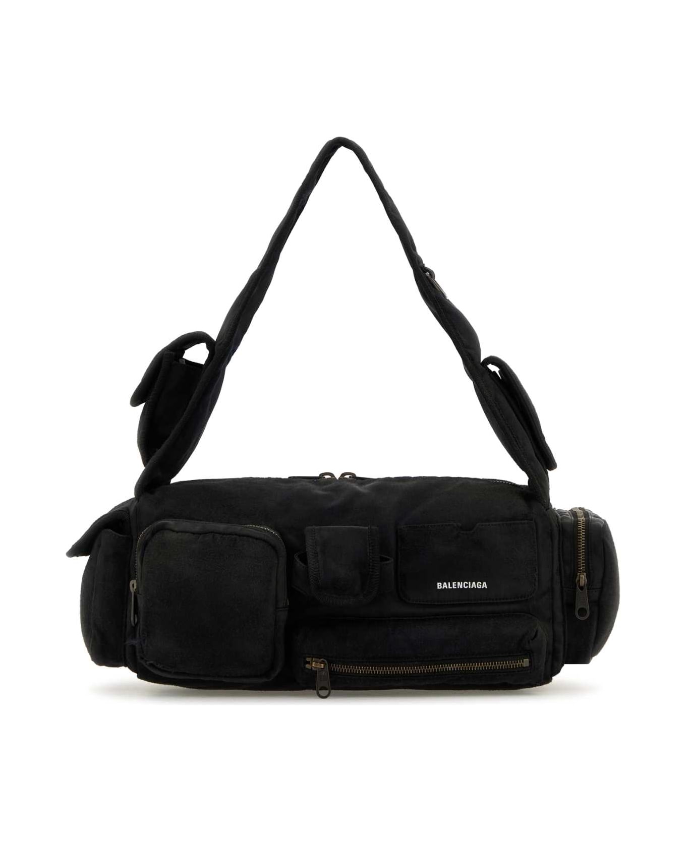 Balenciaga Black Nylon Superbusy S Shoulder Bag - Black