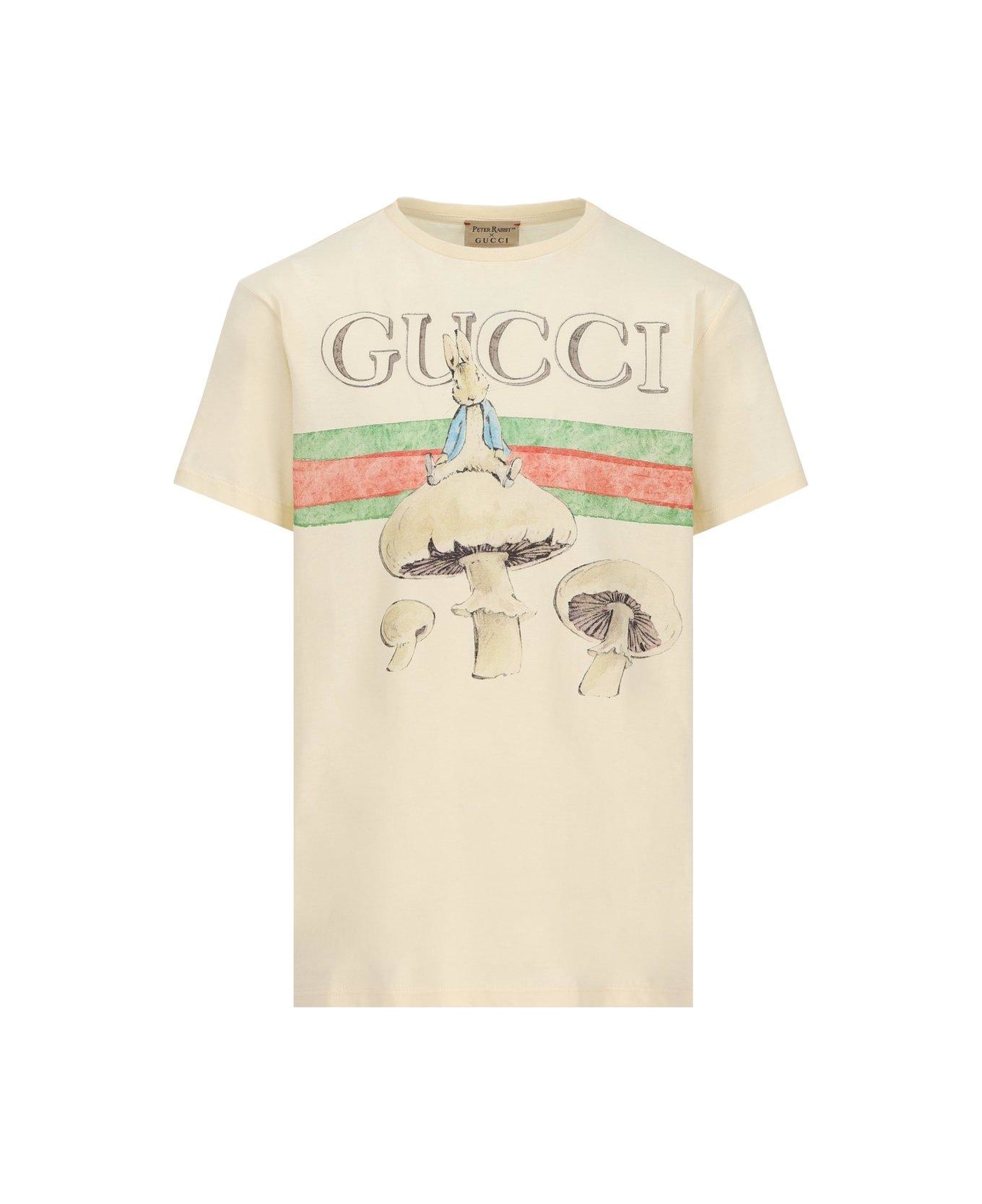Gucci X Peter Rabbit Printed Jersey T-shirt - IVORY Tシャツ＆ポロシャツ