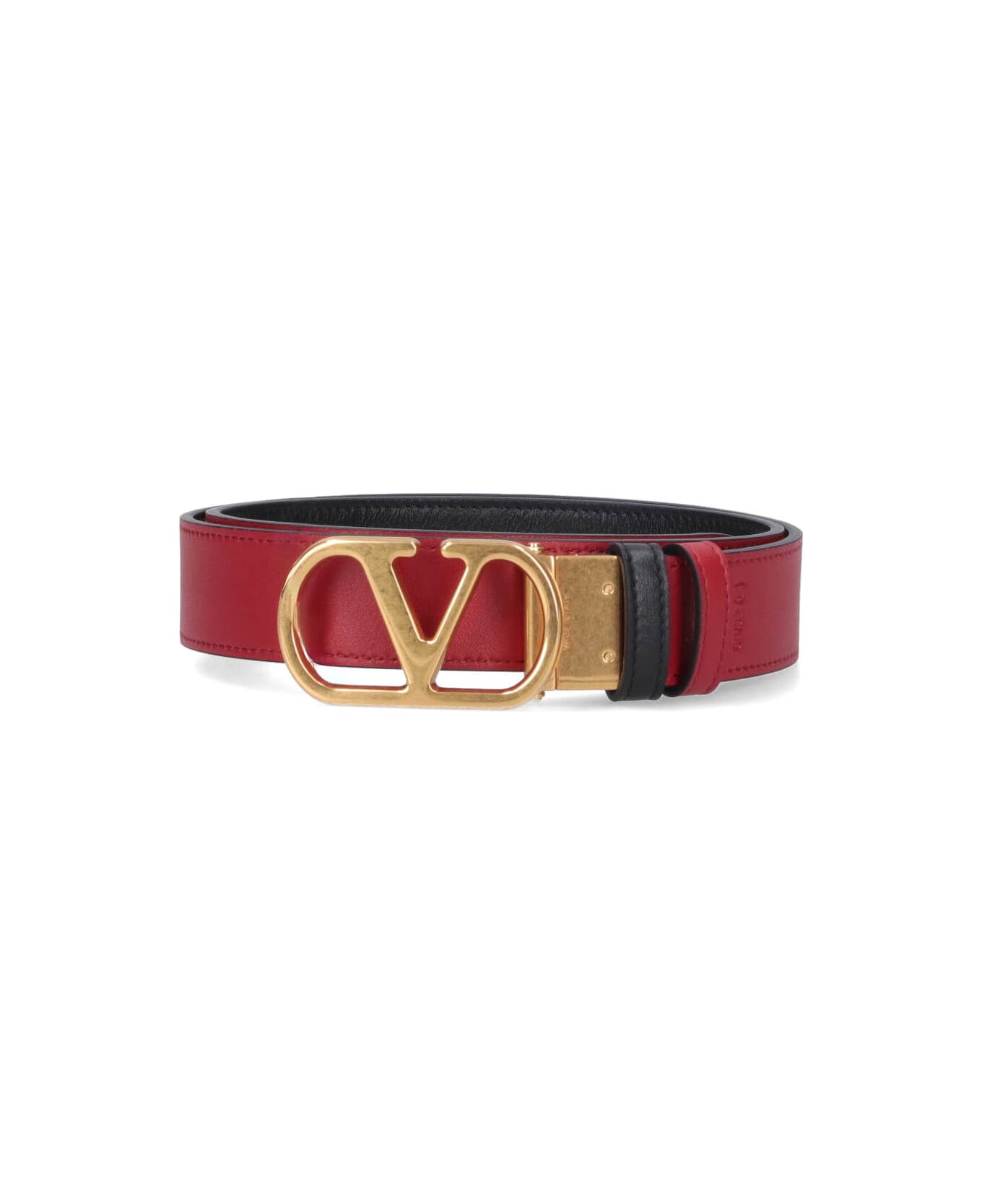 Valentino Garavani "vlogo Signature" Reversible Belt - Black  