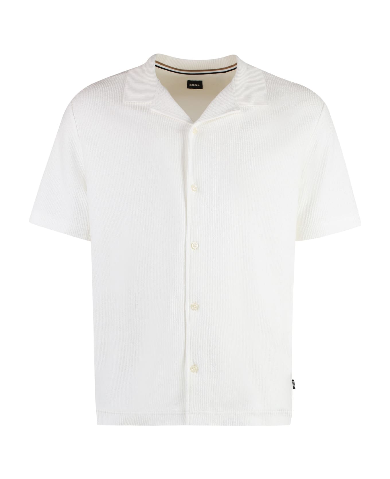 Hugo Boss Short Sleeve Cotton Shirt - White