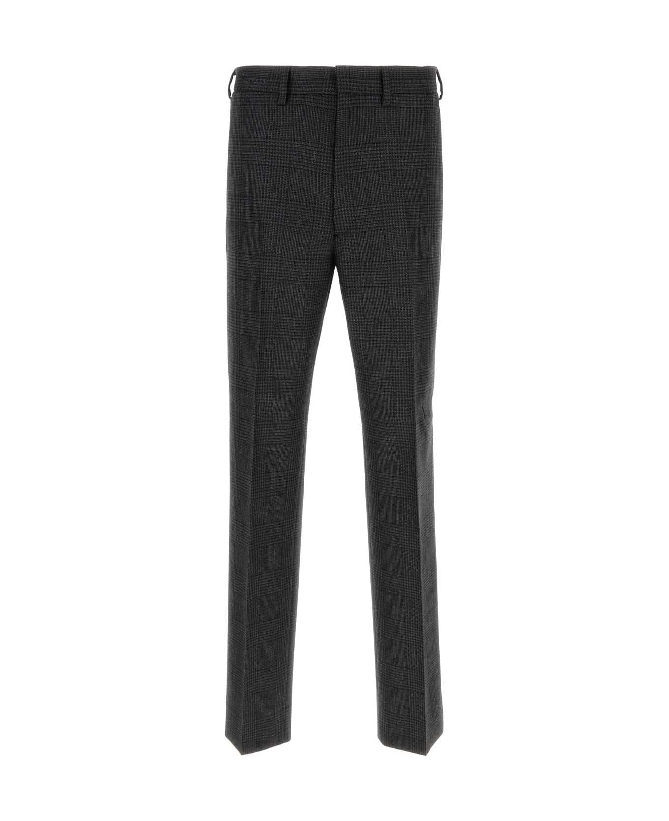 Prada Embroidered Wool Pant - ANTRACITE