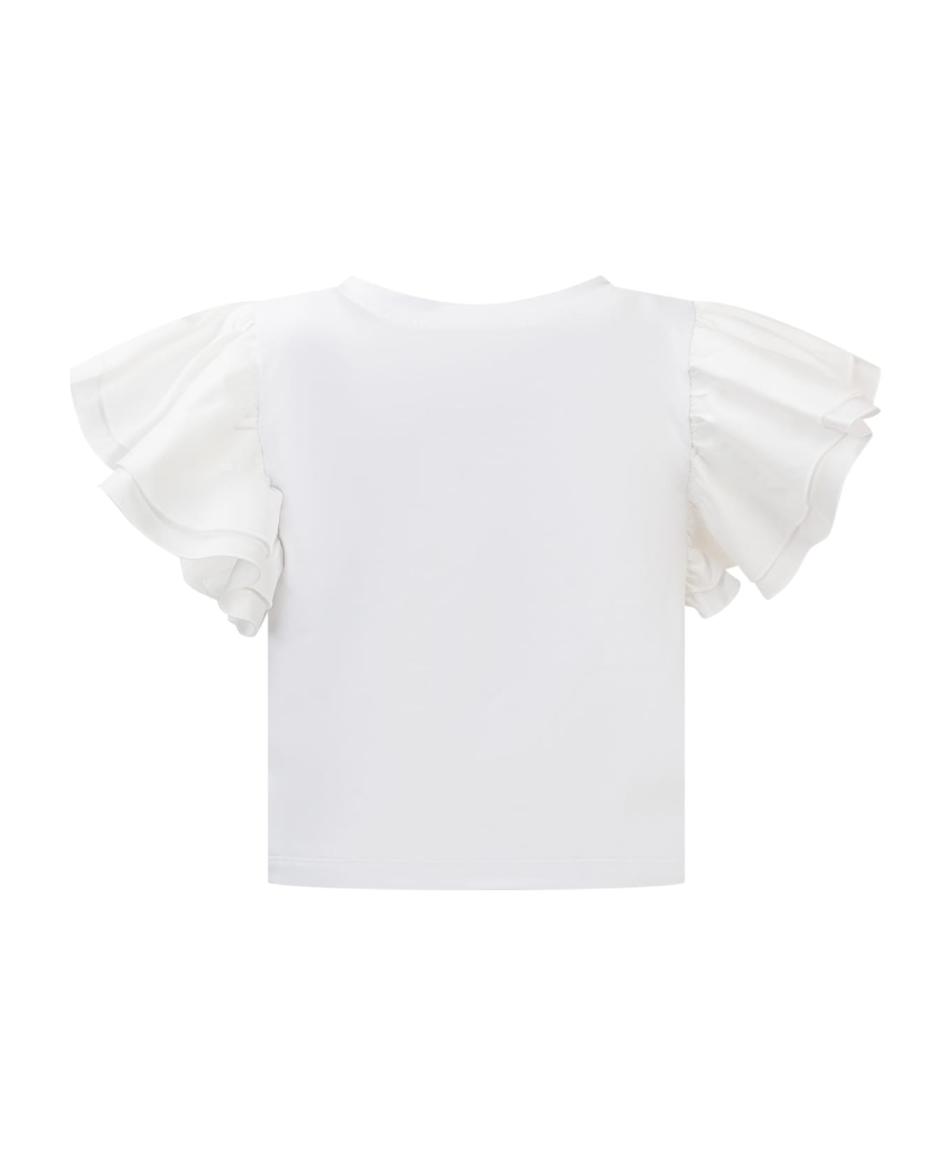 TwinSet T-shirt And Shorts Set - BIC.LUCENT WHITE/QUADRIFOGLIO