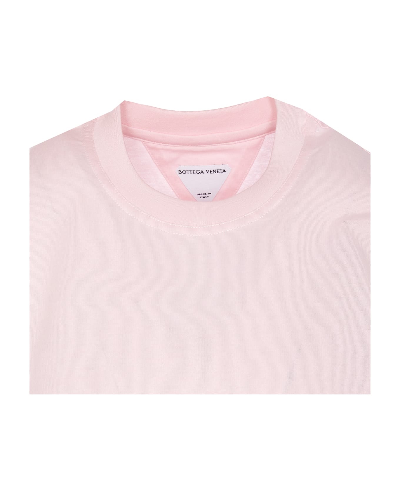 Bottega Veneta Cotton Jersey T-shirt With Label - Pink