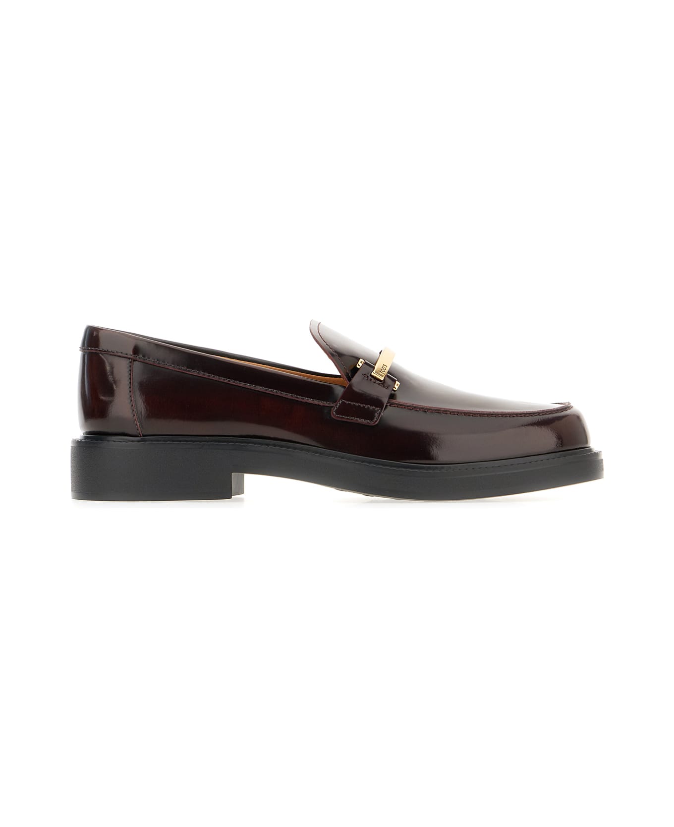 Tod's Aubergine Leather Loafers - MOSTO