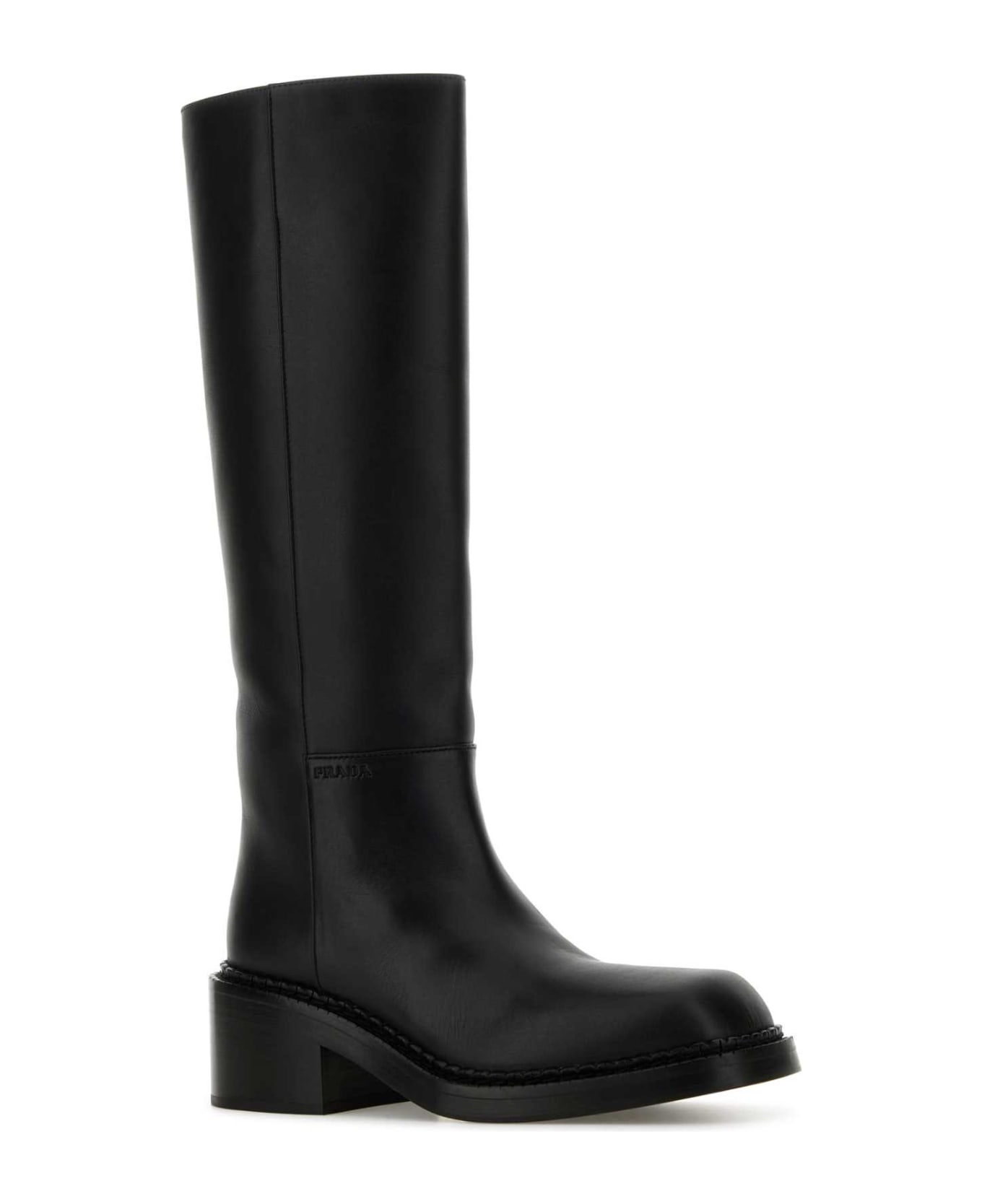 Prada Black Leather Boots - NERO