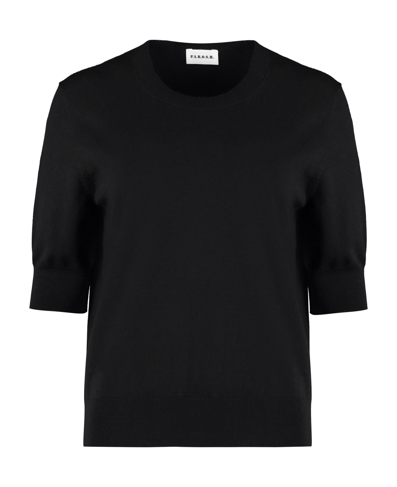 Parosh Short Sleeve Sweater - black