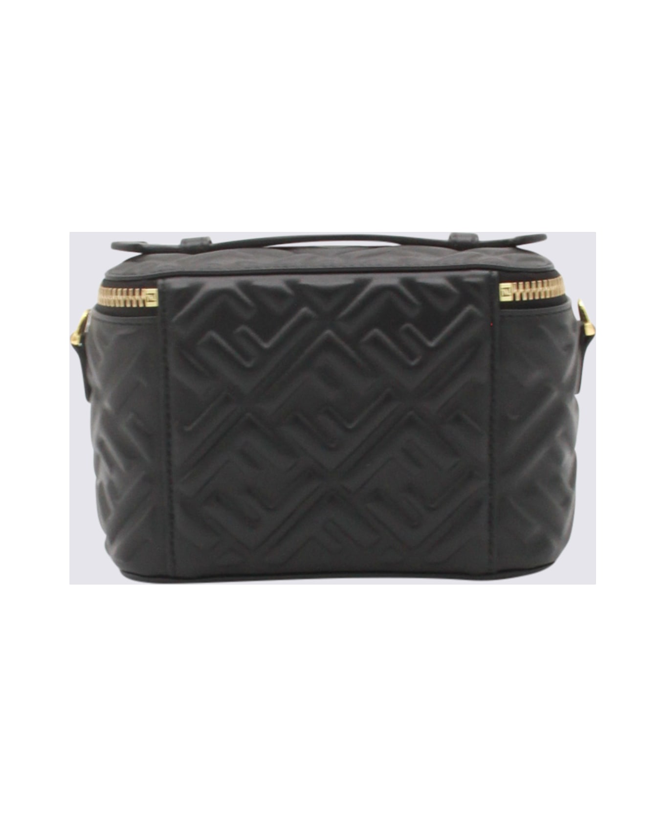 Fendi Black Leather Vanity Top Handle Bag - Black