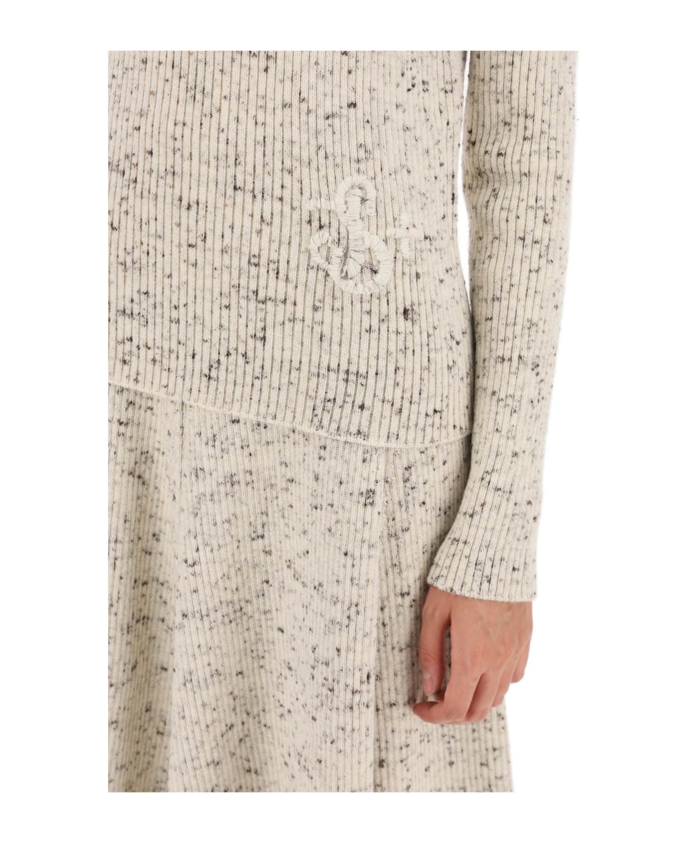 Jil Sander Speckled Wool Sweater - NATURAL (White) ニットウェア