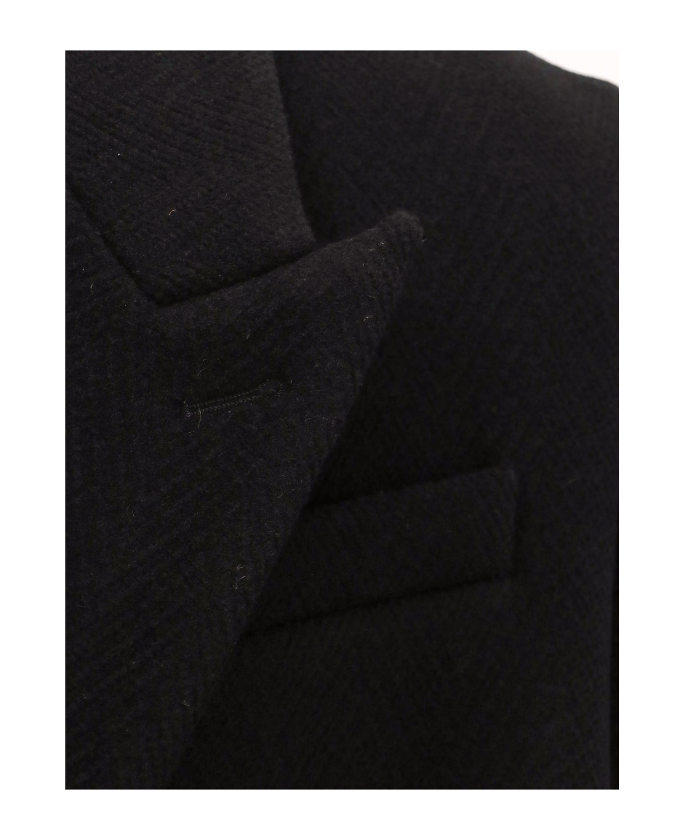 Saint Laurent Responsible Wool Coat - Black